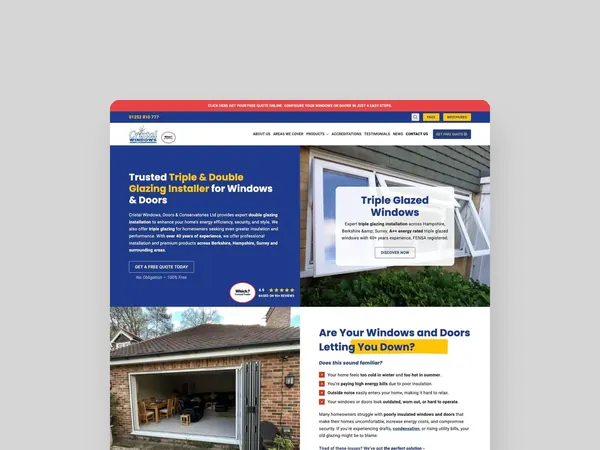 Cristal Windows web sitesi